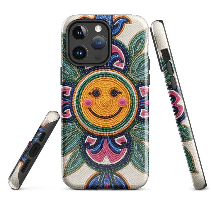 Smiley Face with Flowers iPhone® Tough Case product image (4)