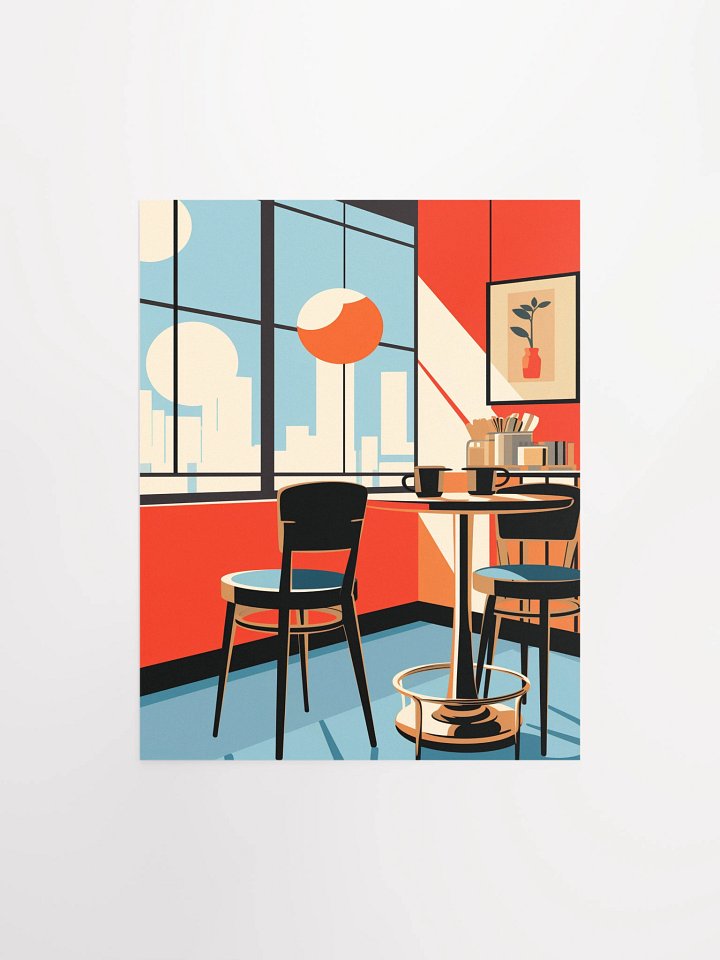 Retro Cafe Corner Matte Unframed Wall Art Paper Canvas product image (2)