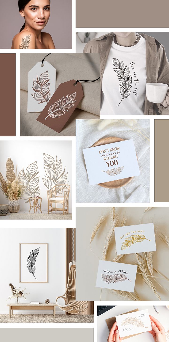 Elegant Line Art Feathers Collection product image (2)
