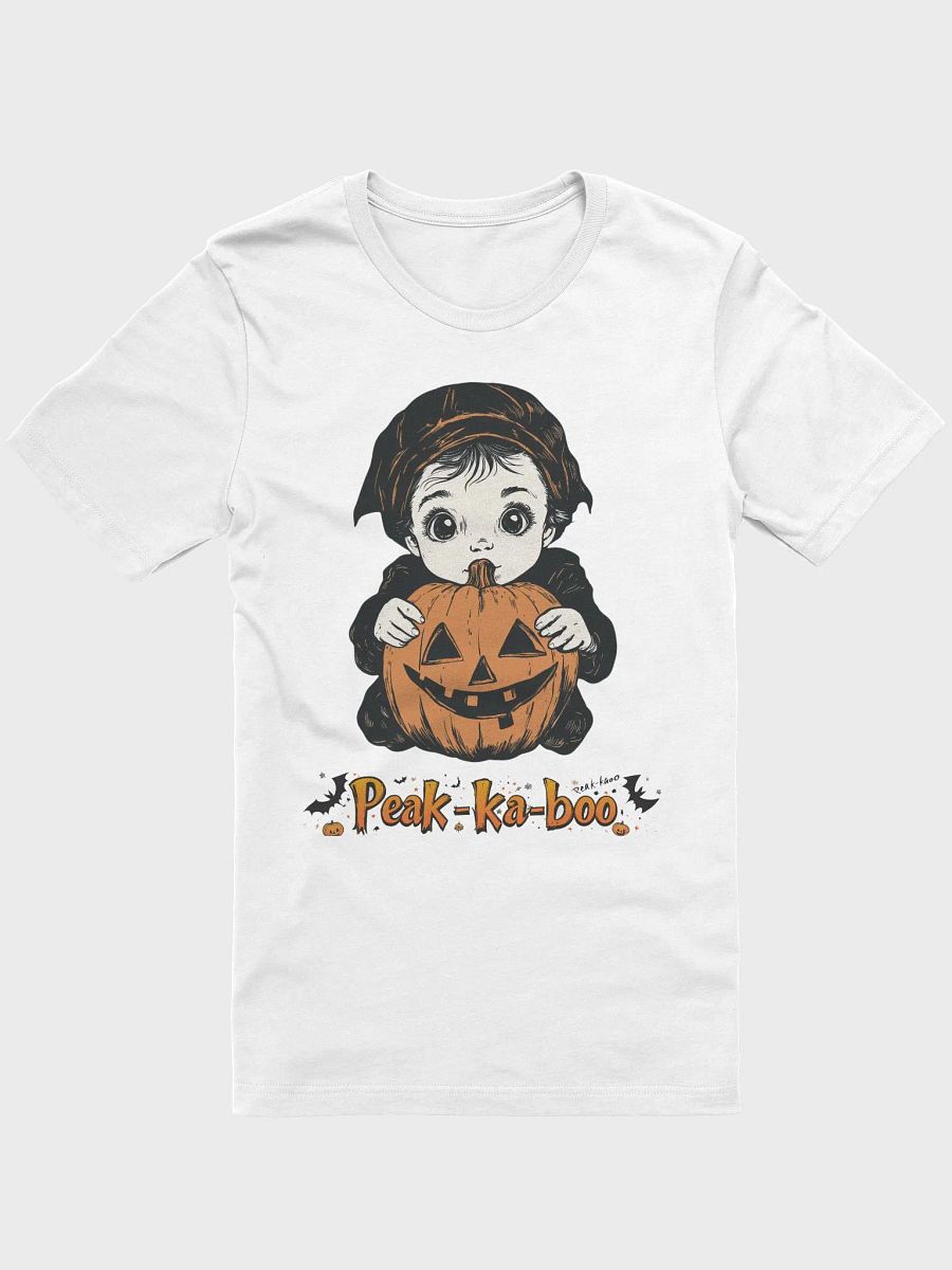 Peek-ka-boo Halloween Pumpkin Kid (Black/White T-shirt) product image (1)
