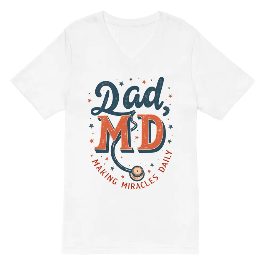 Vintage Dad MD Stethoscope v-neck Tee product image (6)