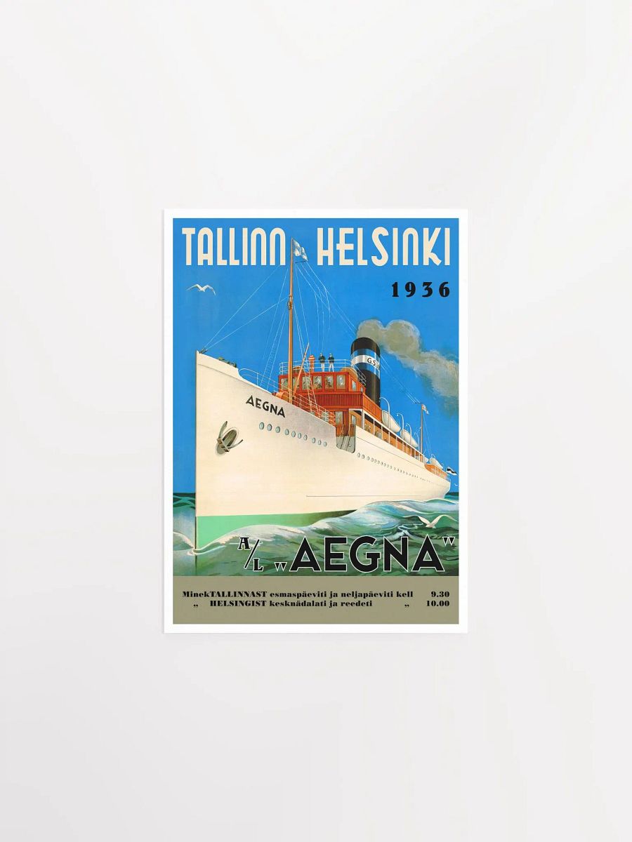 Tallinn-Helsinki cruise travel, Aegna, Finland - Estonia, 1936 — retro vintage travel poster, retro travel art, retro travel wall art product image (6)
