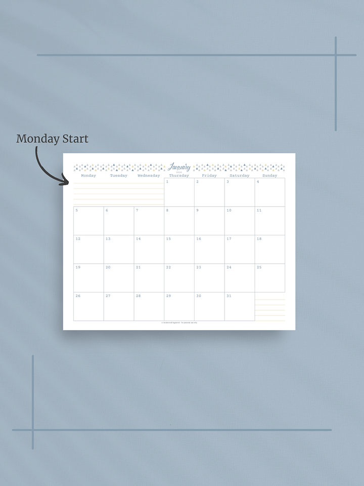 Coastal Dreams 2026 Calendar - Single Page per Month, Monday Start, Letter Size product image (2)