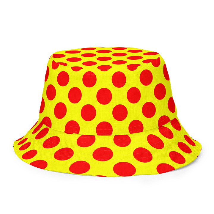 Red Polka Dots on Yellow Reversible Bucket Hat product image (2)