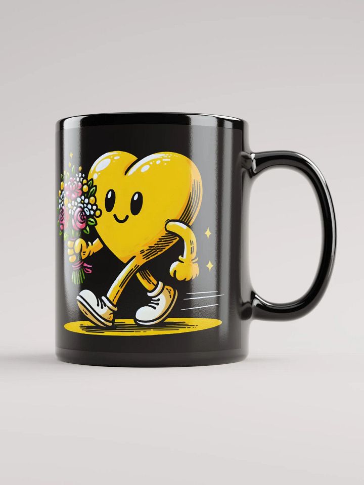 A YELLOW HEART / BLACK MUG product image (1)