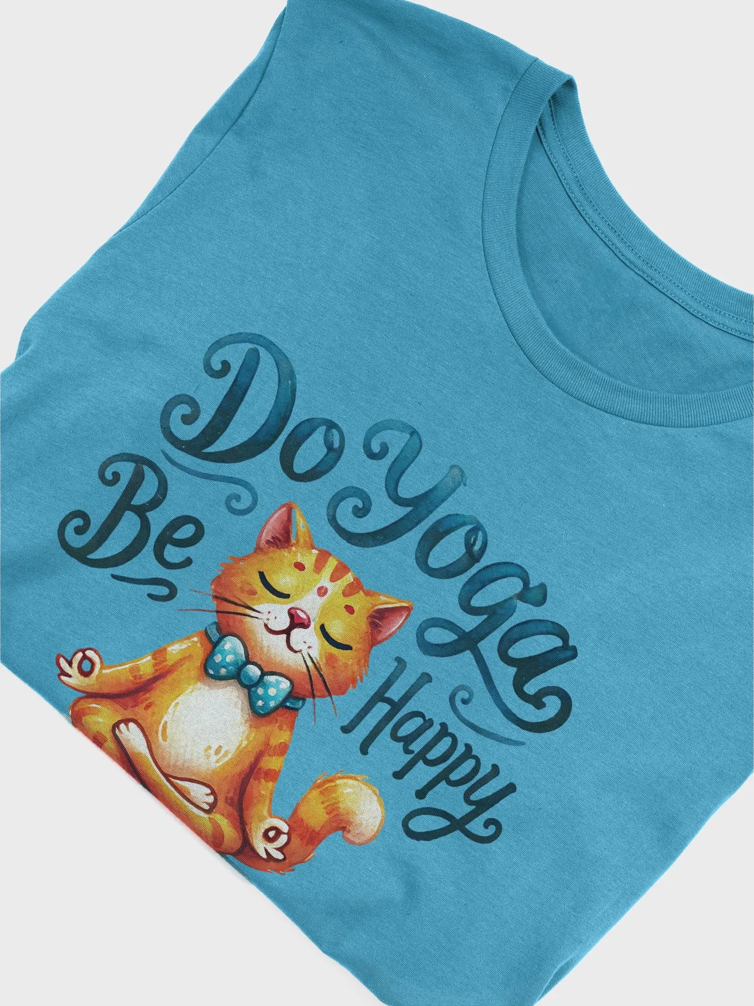 Do Yoga Be Happy Cat T-Shirt - Adorable Zen Design product image (3)