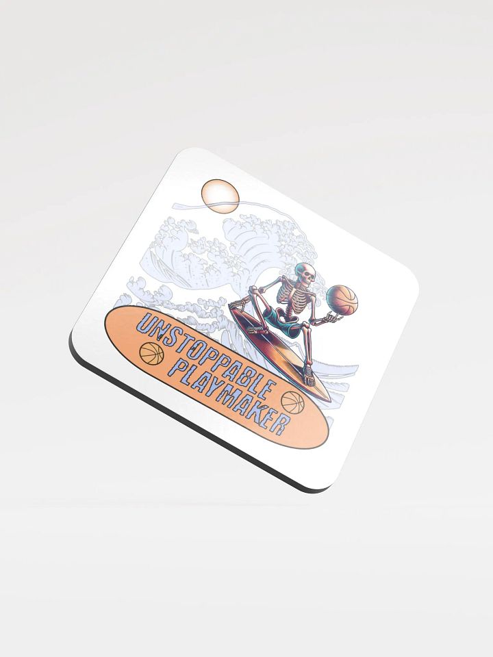 Unstoppable Playmaker Skeleton Basketball Surfer Cork Coaster product image (1)