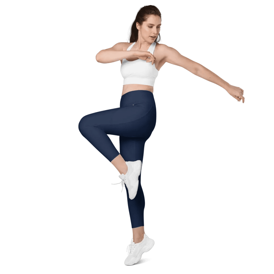 Abstract Blue Leggings with Pockets product image (12)