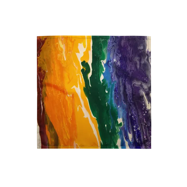 Acrylic Pour Printed Bandana - #21RPF Design product image (1)