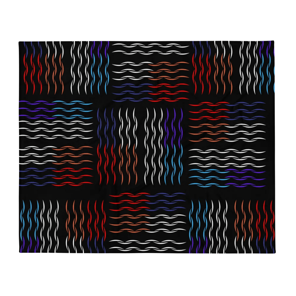 Colorful Squiggley Lines Artistic Design Throw Blanket product image (2)