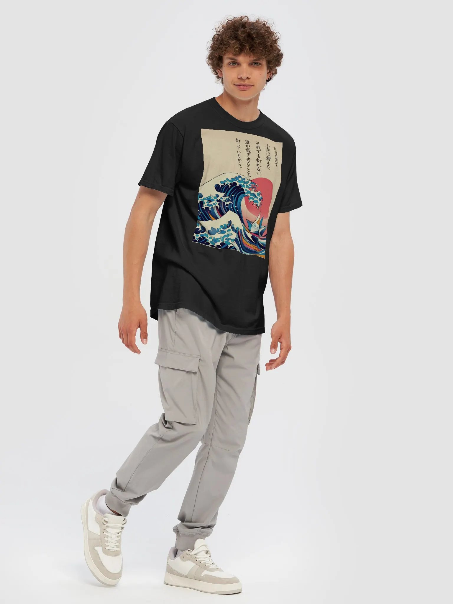 Culture Haus Graphic T-Shirt - Ocean Wave & Origami Boat product image (6)