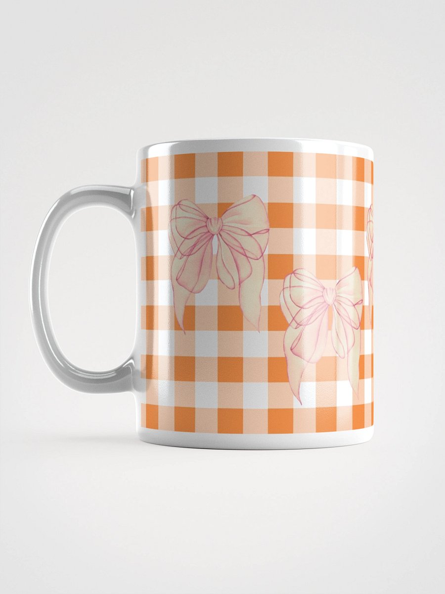 Mug Blanc Vichy Revisité - Orange - Cadeau Style Chic et Poétique product image (6)