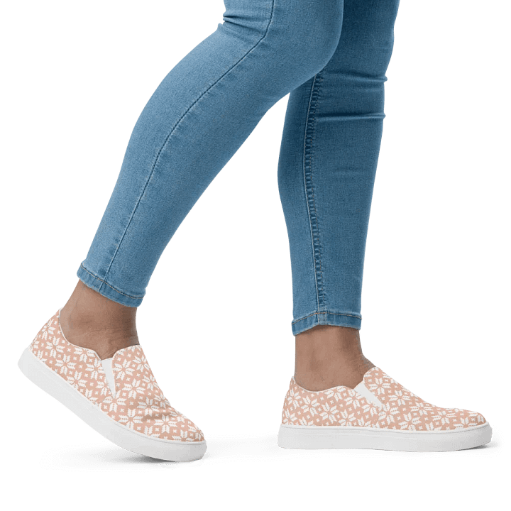Pink Blossom Criss Cross Stitch Slip-Ons product image (1)