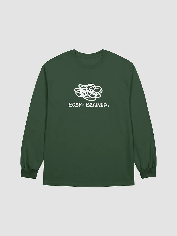 BUSY-BRAINED (white design) printed cotton long sleeve product image (2)