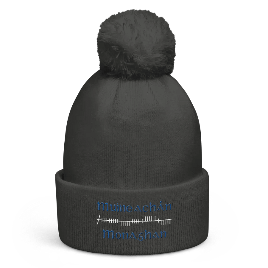 Monaghan/Muineachán Orthodox style Ogham embroidered Pom-Pom Beanie product image (4)