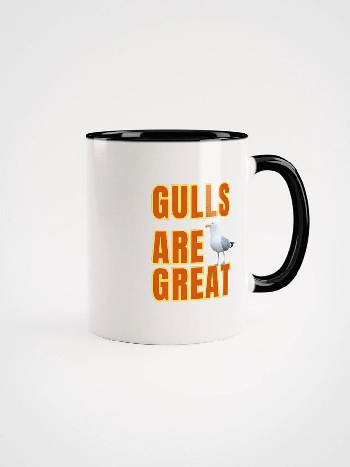 Gulls are Great Orange Text Ceramic mug with coloured interior product image (1)