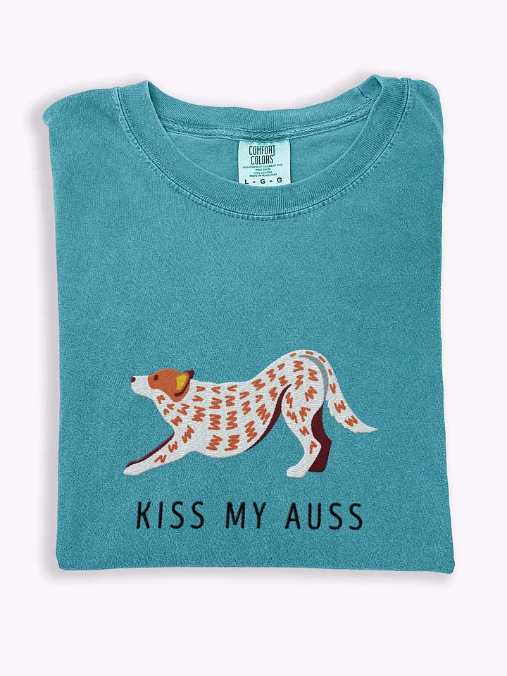 Kiss My Auss T-Shirt(Embroidered) of an Australian Cattle Dog(Red Heeler) product image (1)
