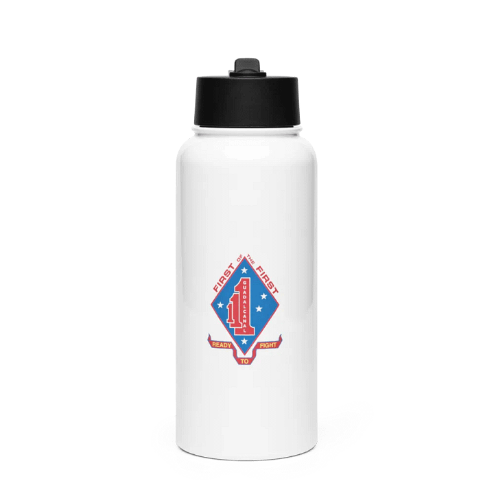 1st Battalion, 1st Marines: Stainless Steel Water Bottle with a Straw Lid product image (1)