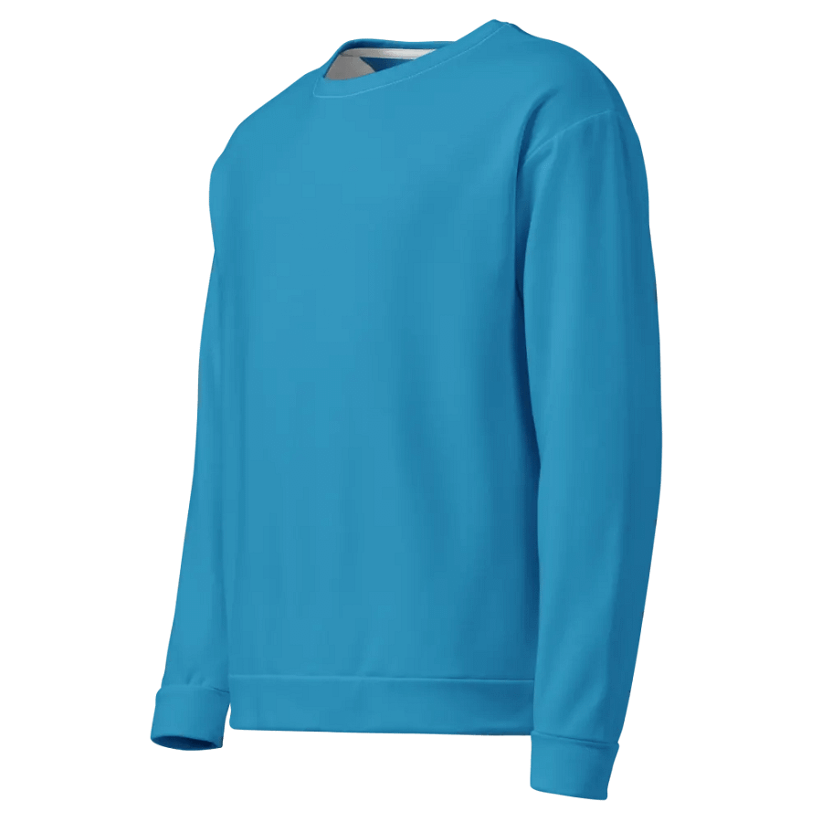 Plain Medium Blue Light Summer Unisex Recycled Polyester Heavyweight Premium Sweatshirt by Treasure Pie product image (3)