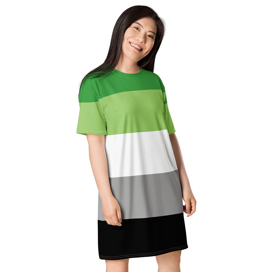 Aromantic Pride Flag T-shirt Dress product image (4)
