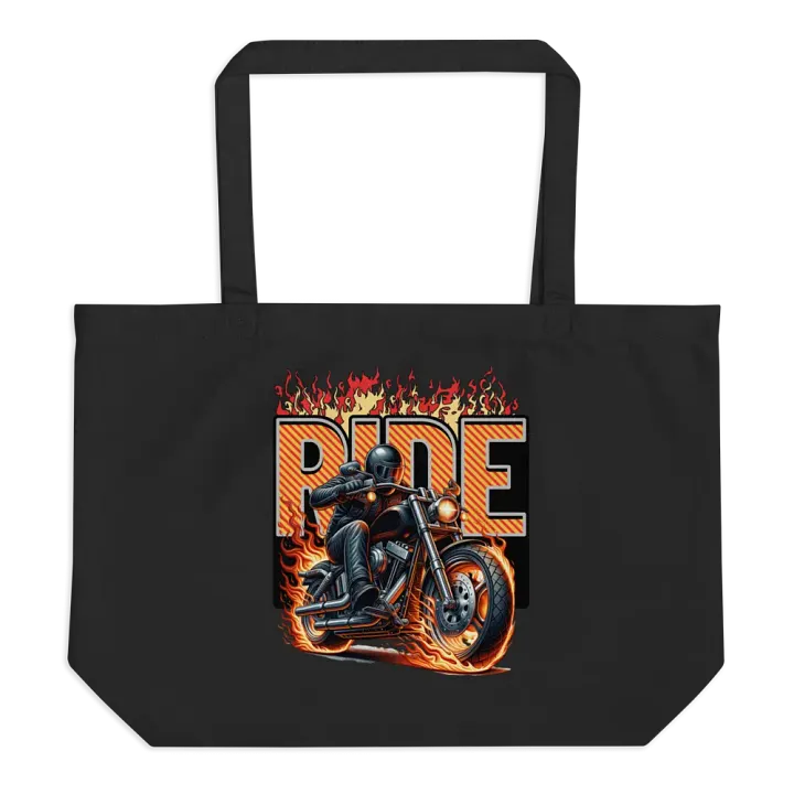 Ride Motorcycle Flaming Eco Tote product image (1)