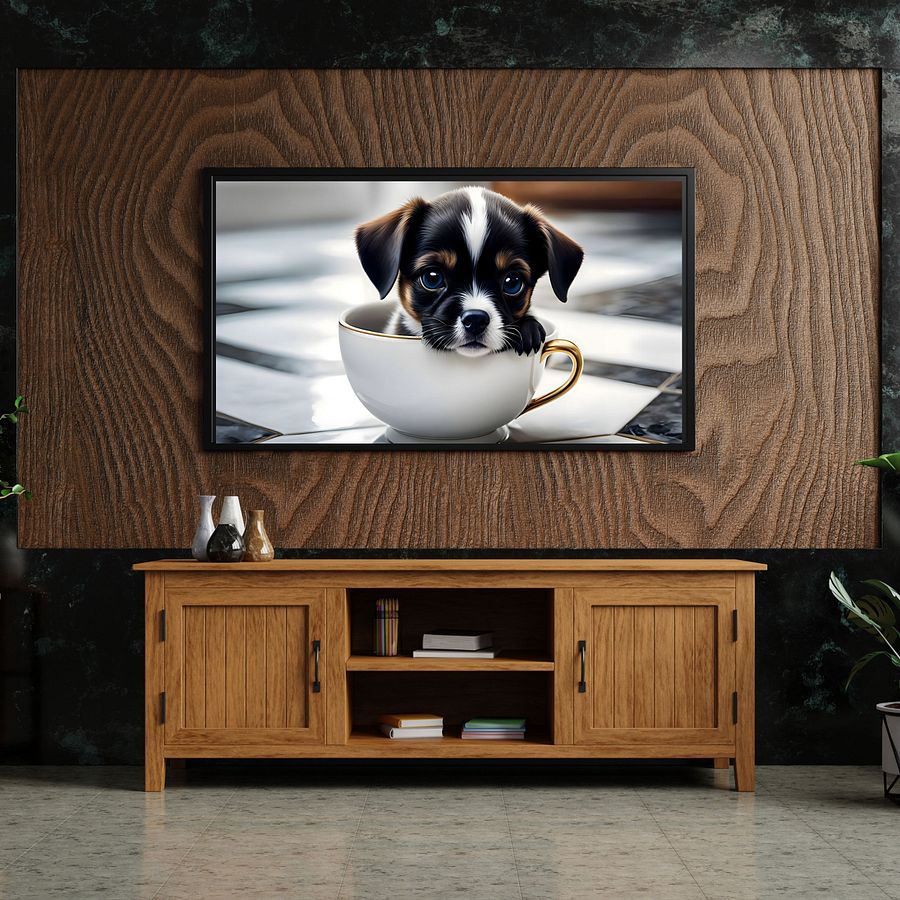 Pup In A Cup TV Frame Art product image (4)