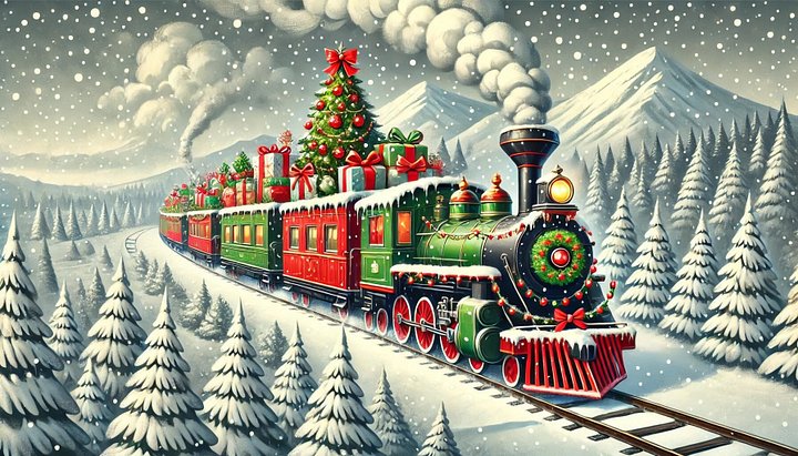 Mesmerizing Christmas Train A Nostalgic Winter Journey - Frame TV VI product image (1)