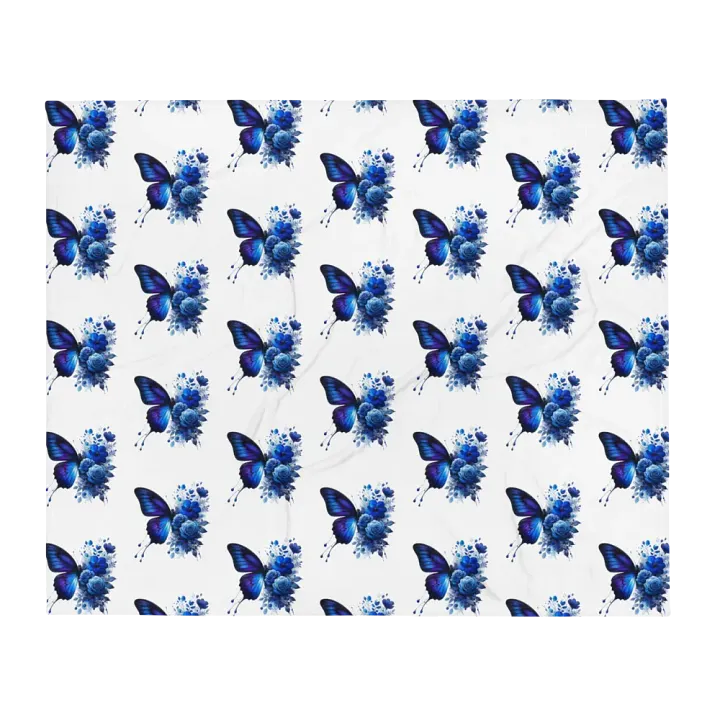 Blue Butterflies And Roses Blanket product image (1)
