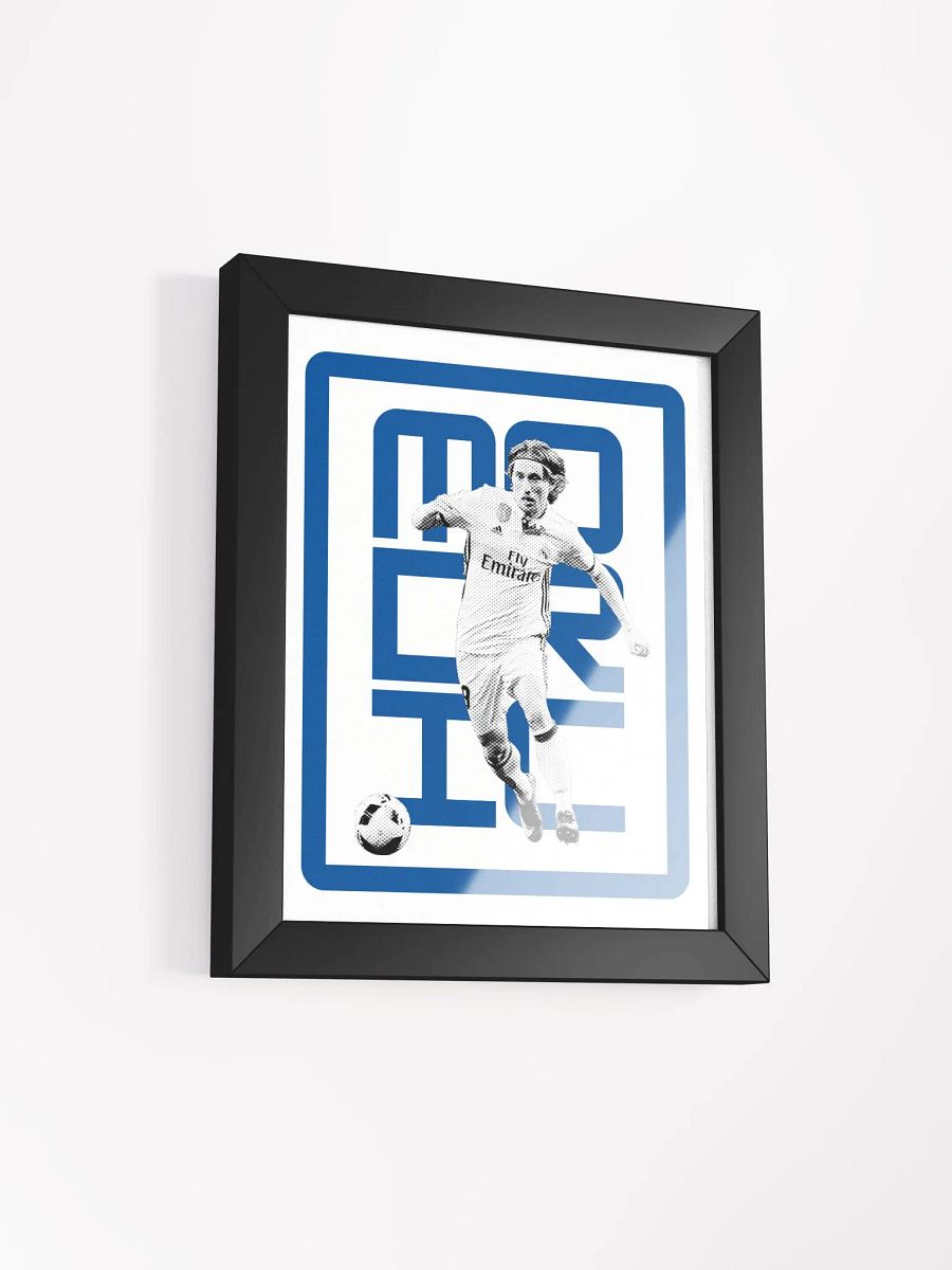 Luka Modrić BW Real Madrid Name Art Framed Print product image (4)