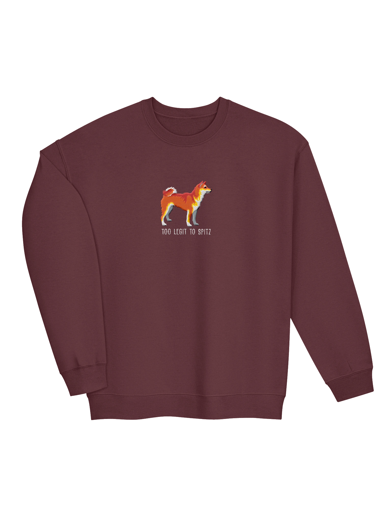 Too Legit to Spitz Sweatshirt (Embroidered) of a Japanese Shiba Inu(Red) product image (7)
