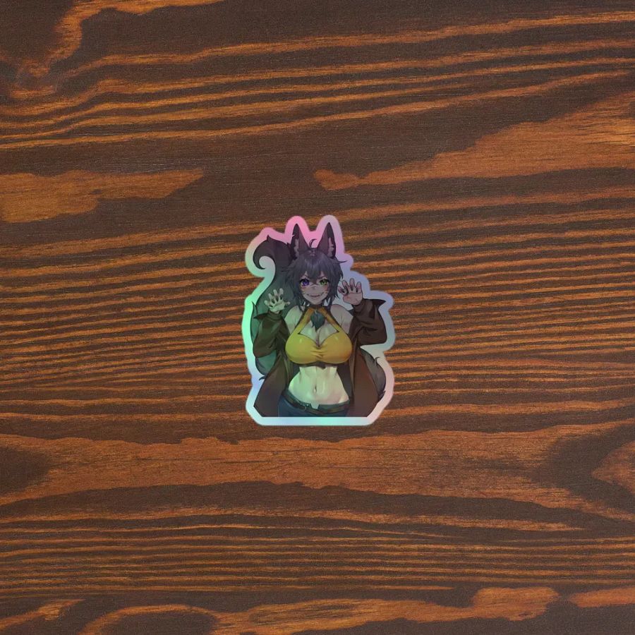 WolfcatRisi Rawr Holographic Sticker product image (5)