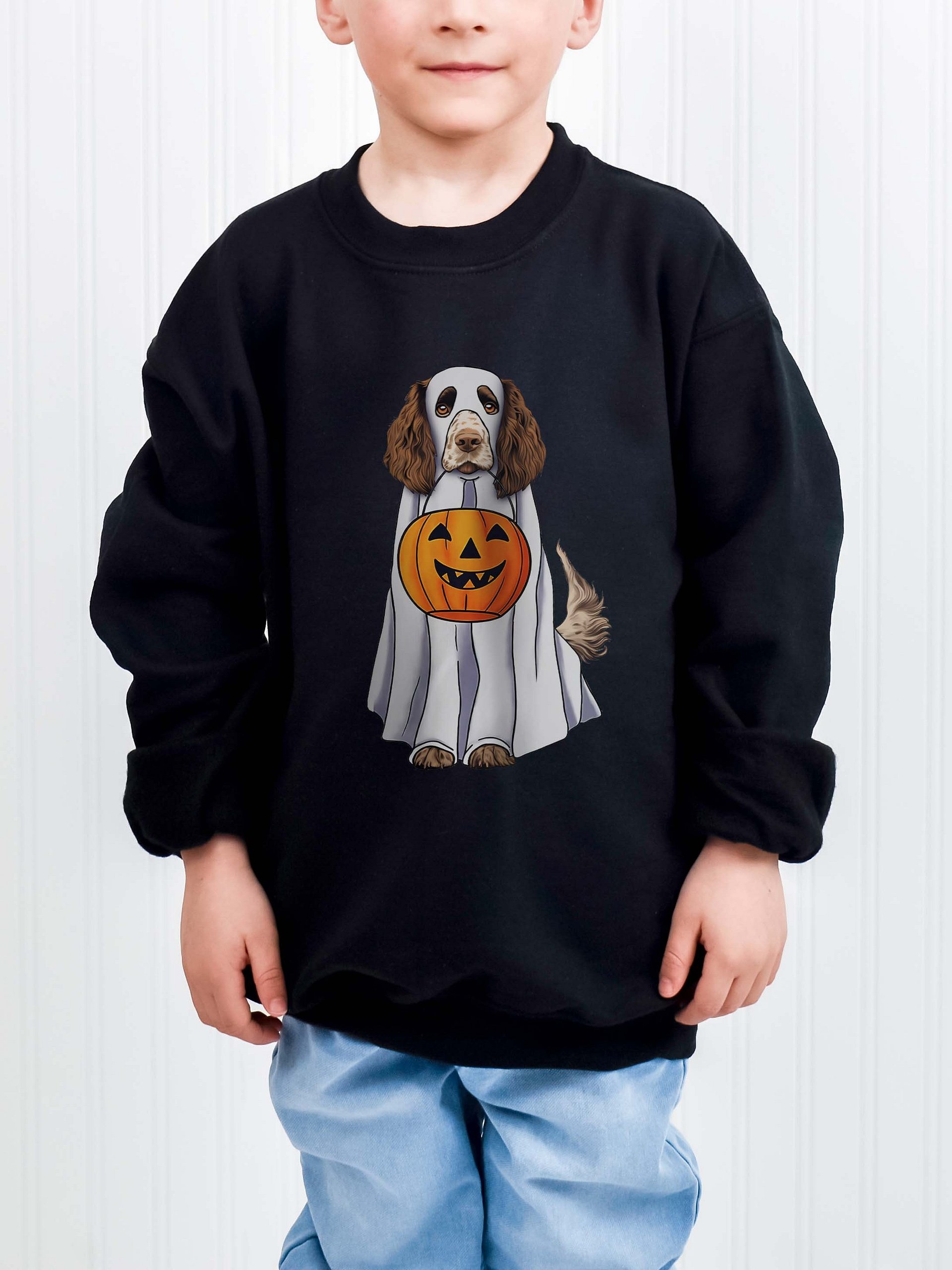 Halloween Springer Spaniel(Brown & White) Youth Sweatshirt product image (1)
