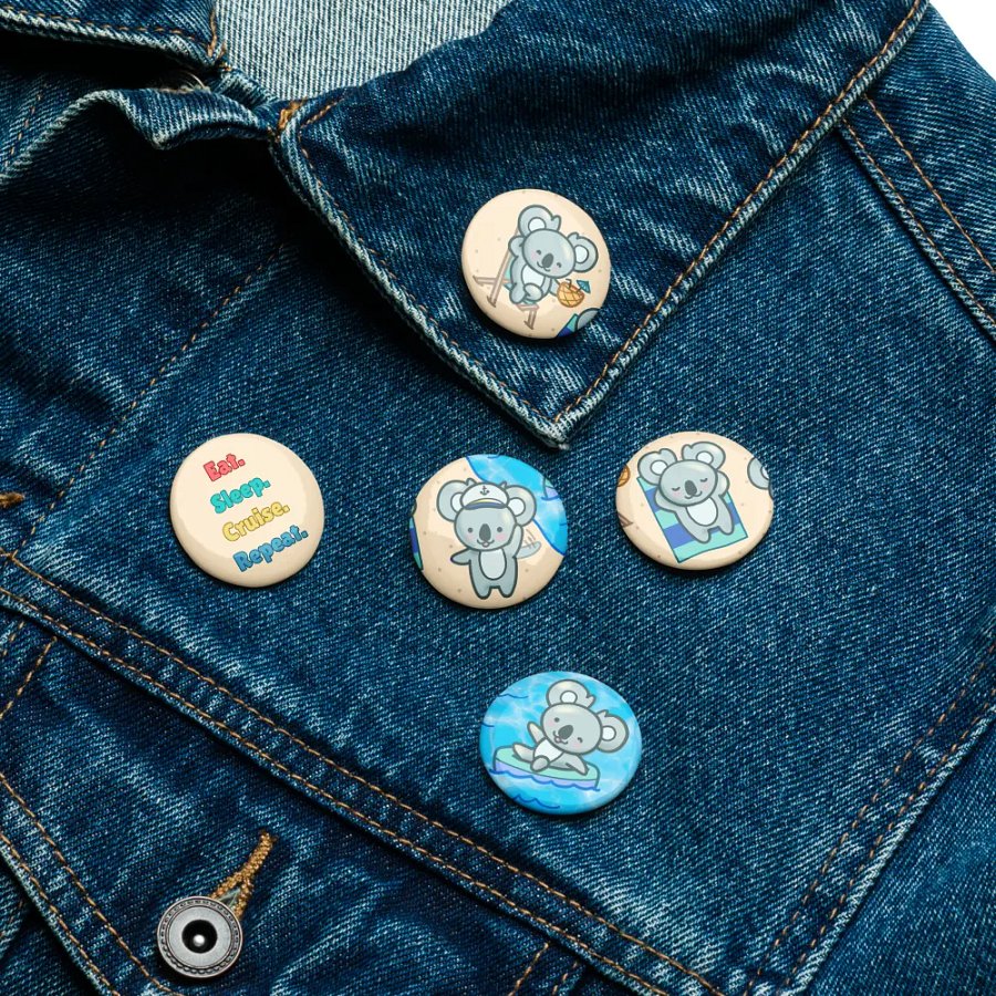 Eat Sleep Cruise Repeat! Beach Koala Pin Set product image (8)