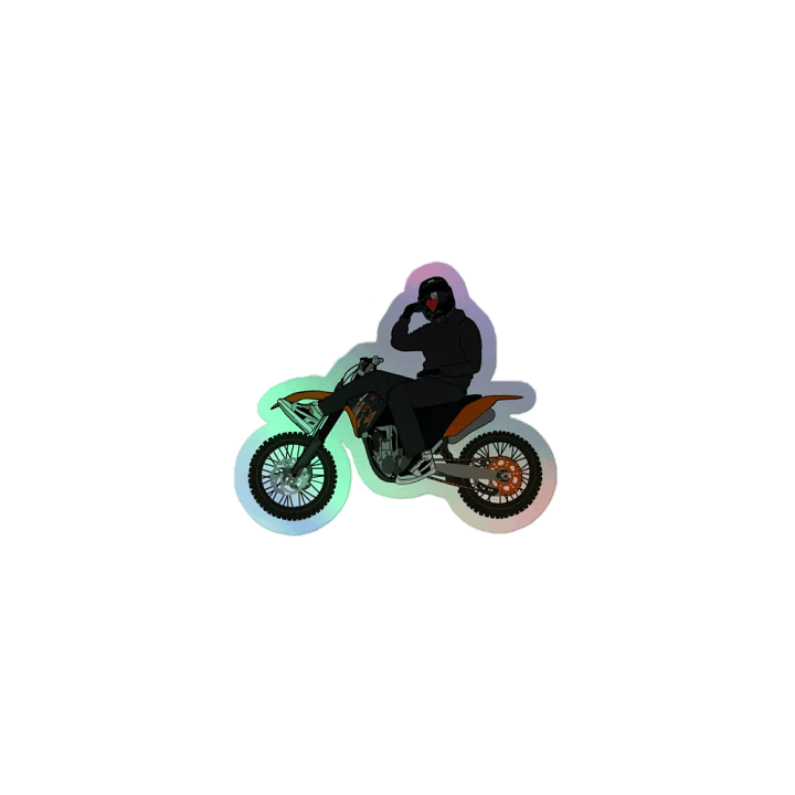 Heart-hand on Bike Holographic Sticker product image (1)