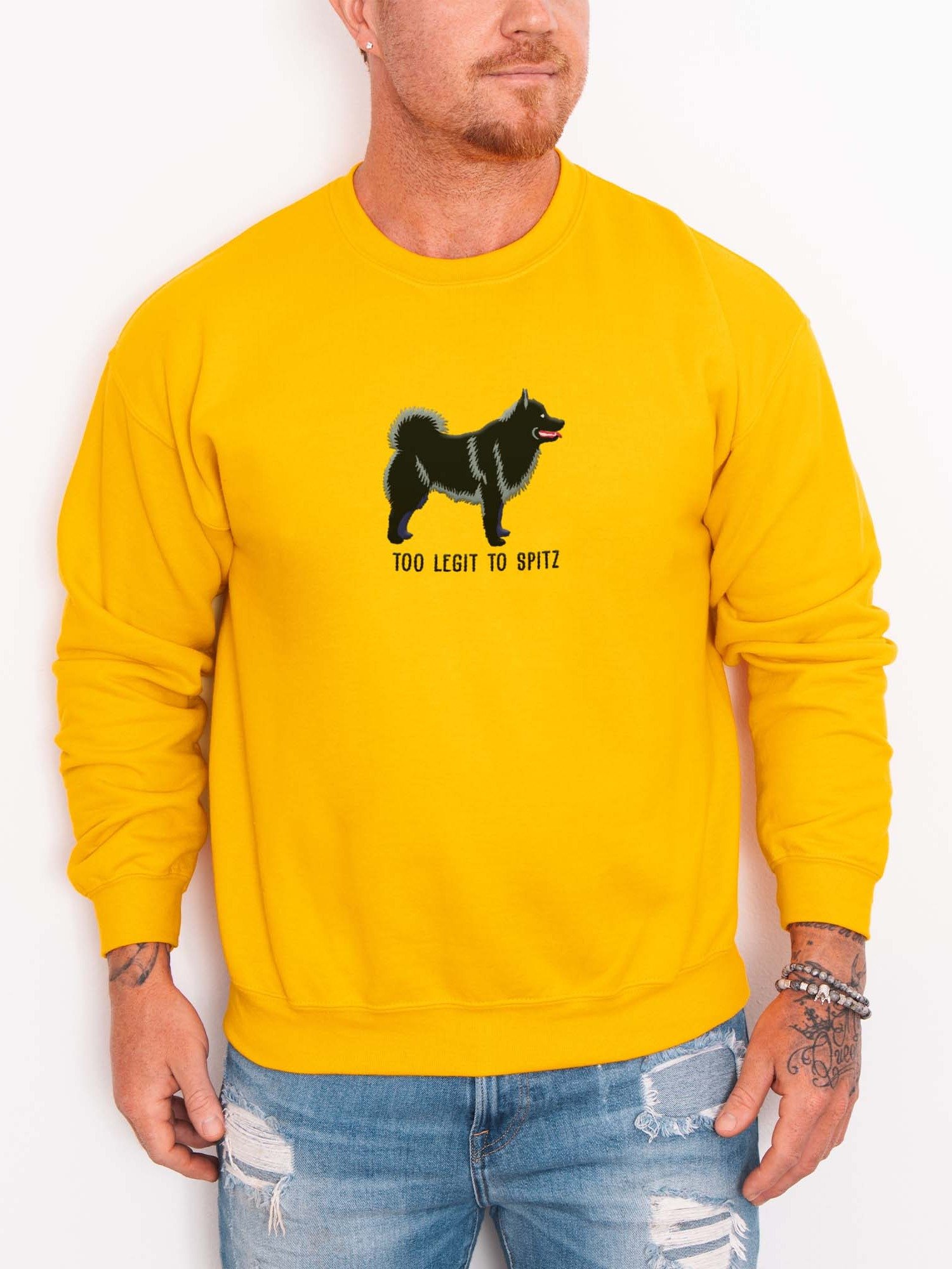 Too Legit to Spitz Sweatshirt (Embroidered) of a Schipperke(Black) product image (2)