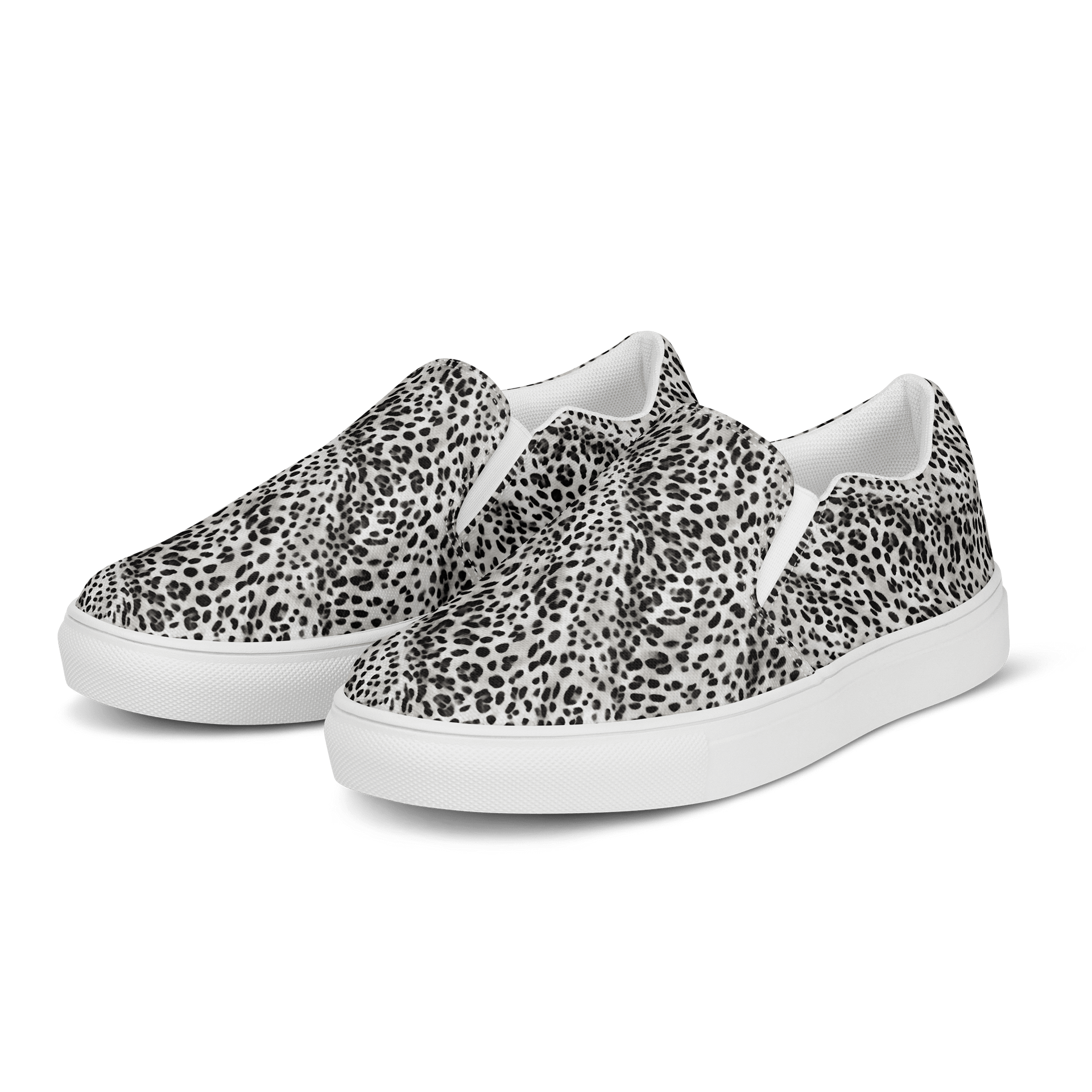 Grey Leopard Woman Canvas Shoes product image (3)