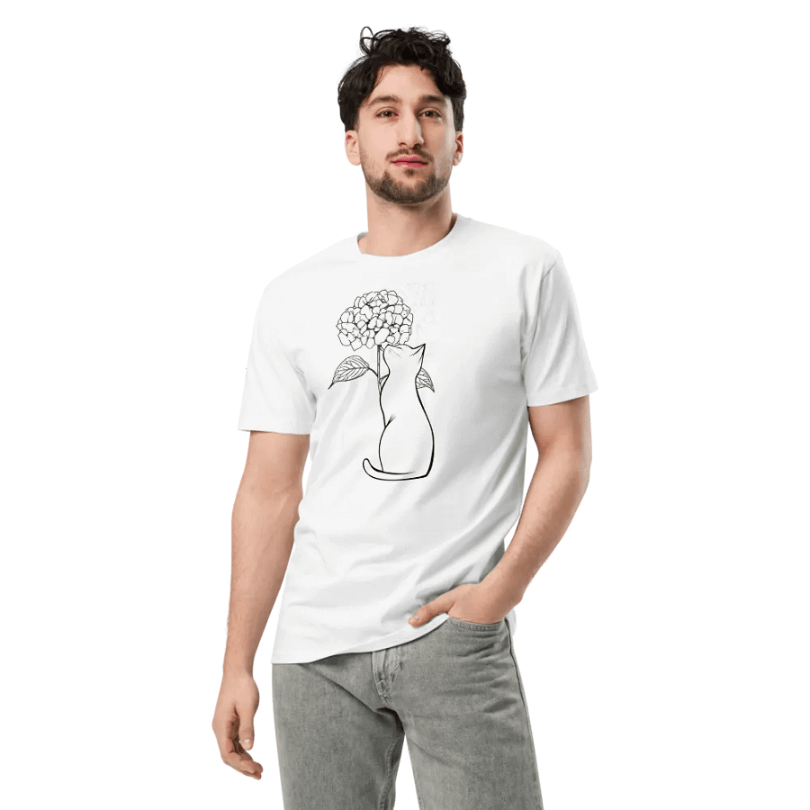 Hydrangea Cat Supreme Comfort Crew Neck Tee product image (18)
