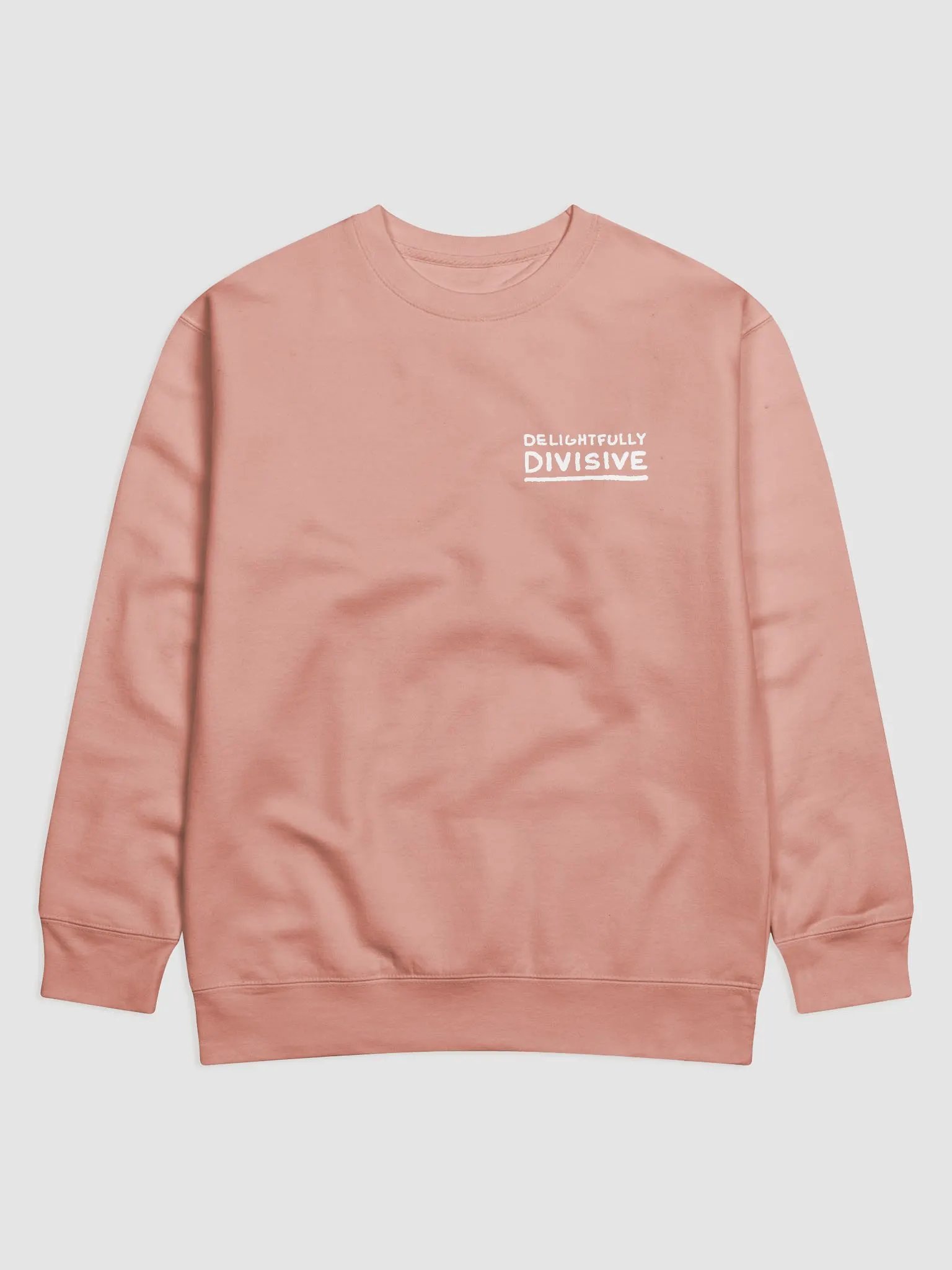 DELIGHTFULLY DIVISIVE (sm. white design) printed cotton crewneck product image (5)