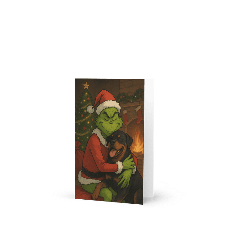 Grinch & Rottweiler Christmas Greeting Card product image (1)