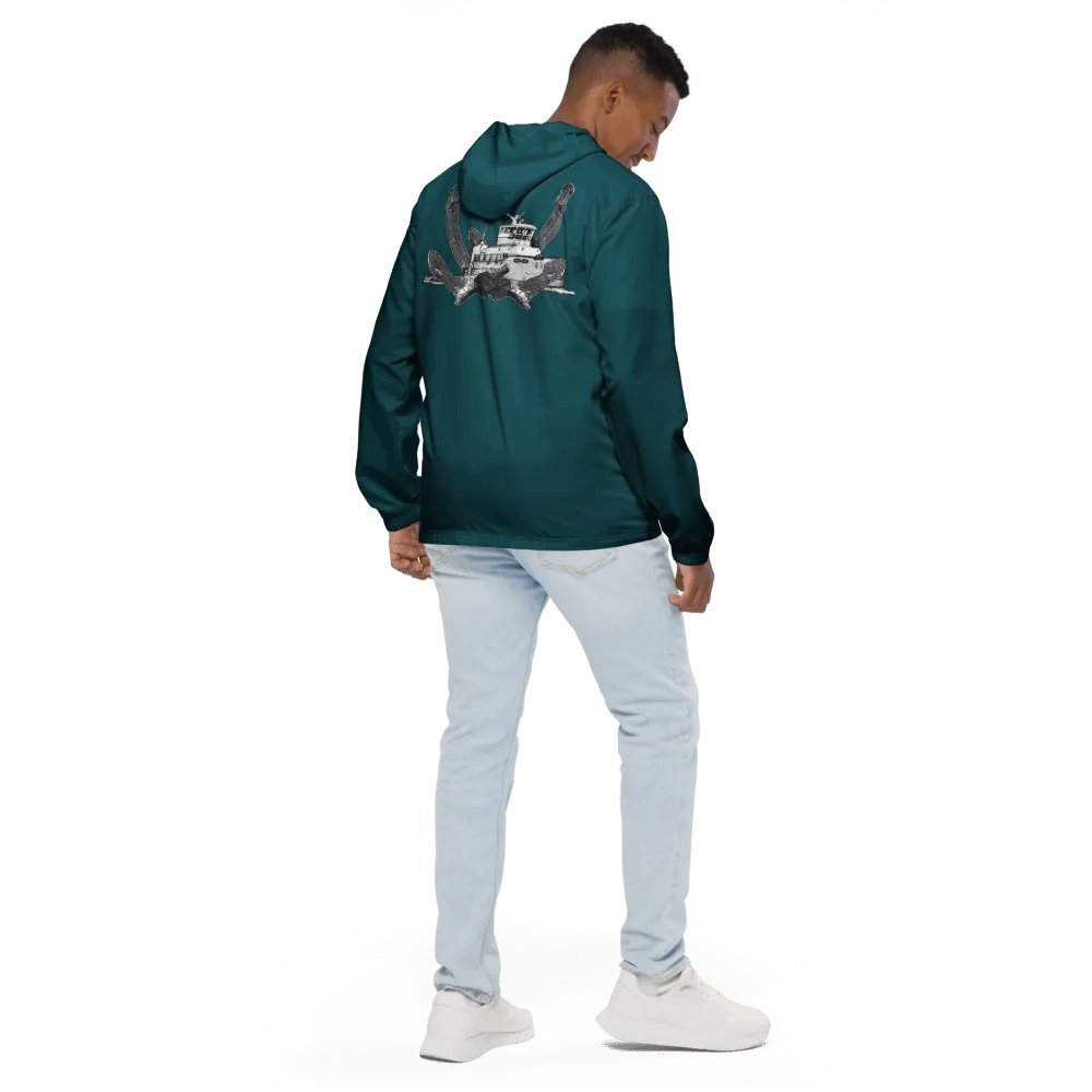 Teal Twin Anchor Titan tug Windbreaker product image (4)