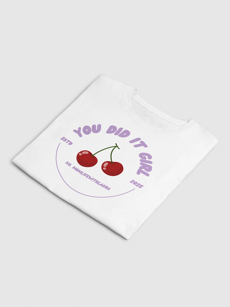 You Did it Girl Cherries Cropped Tee - Lilac/White product image (4)