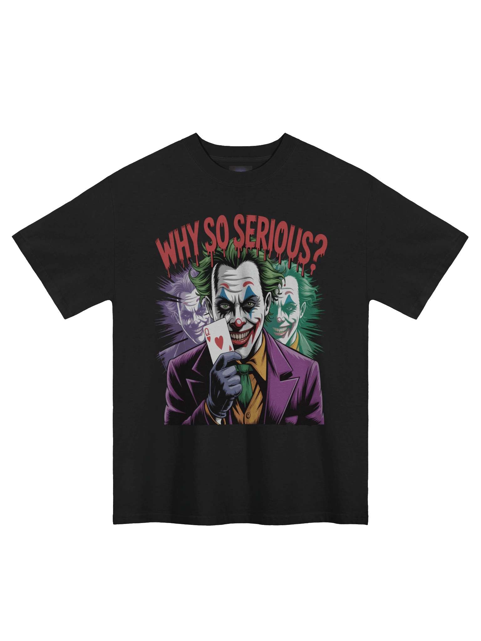 Joker 'Why So Serious?' Queen of Hearts Oversized Faded T-Shirt product image (3)