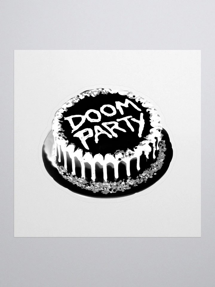 Doom Party Cake B&W Sticker product image (1)