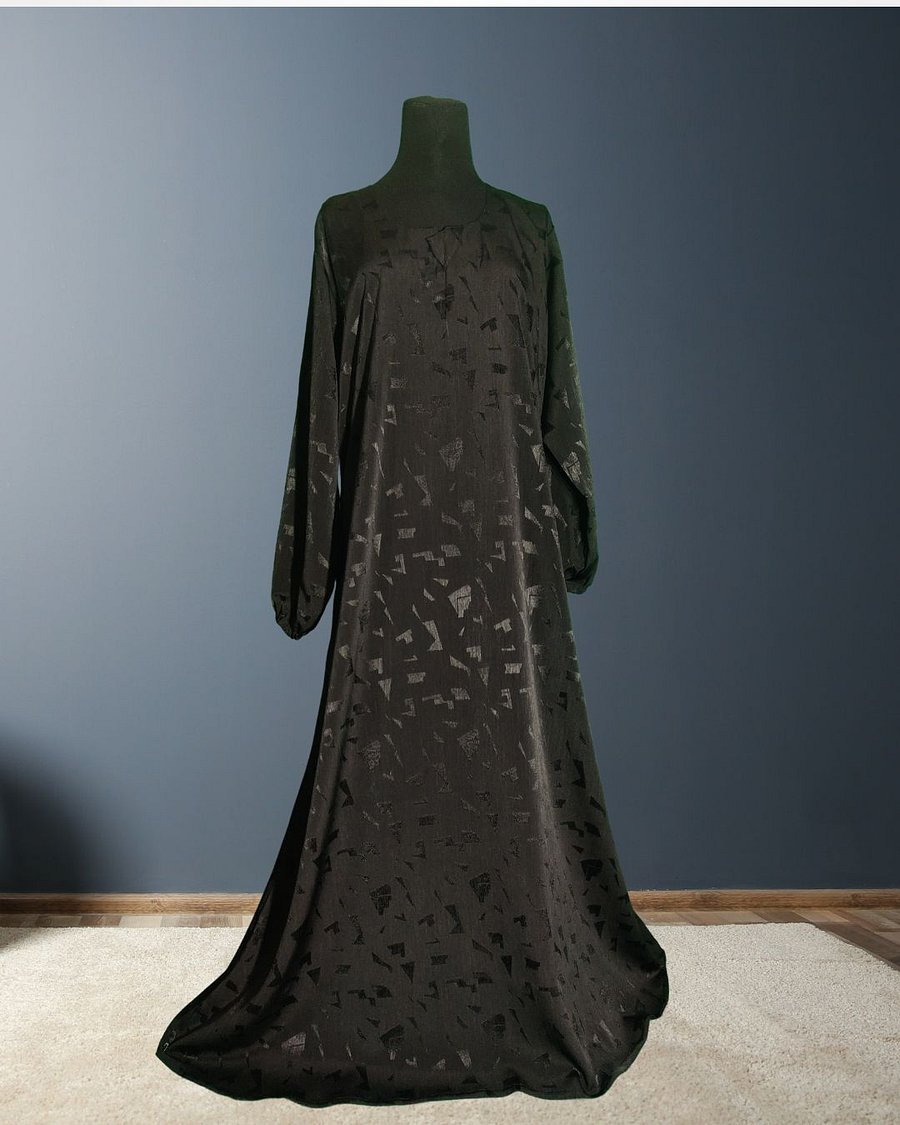 Black Self Printed Abaya product image (1)