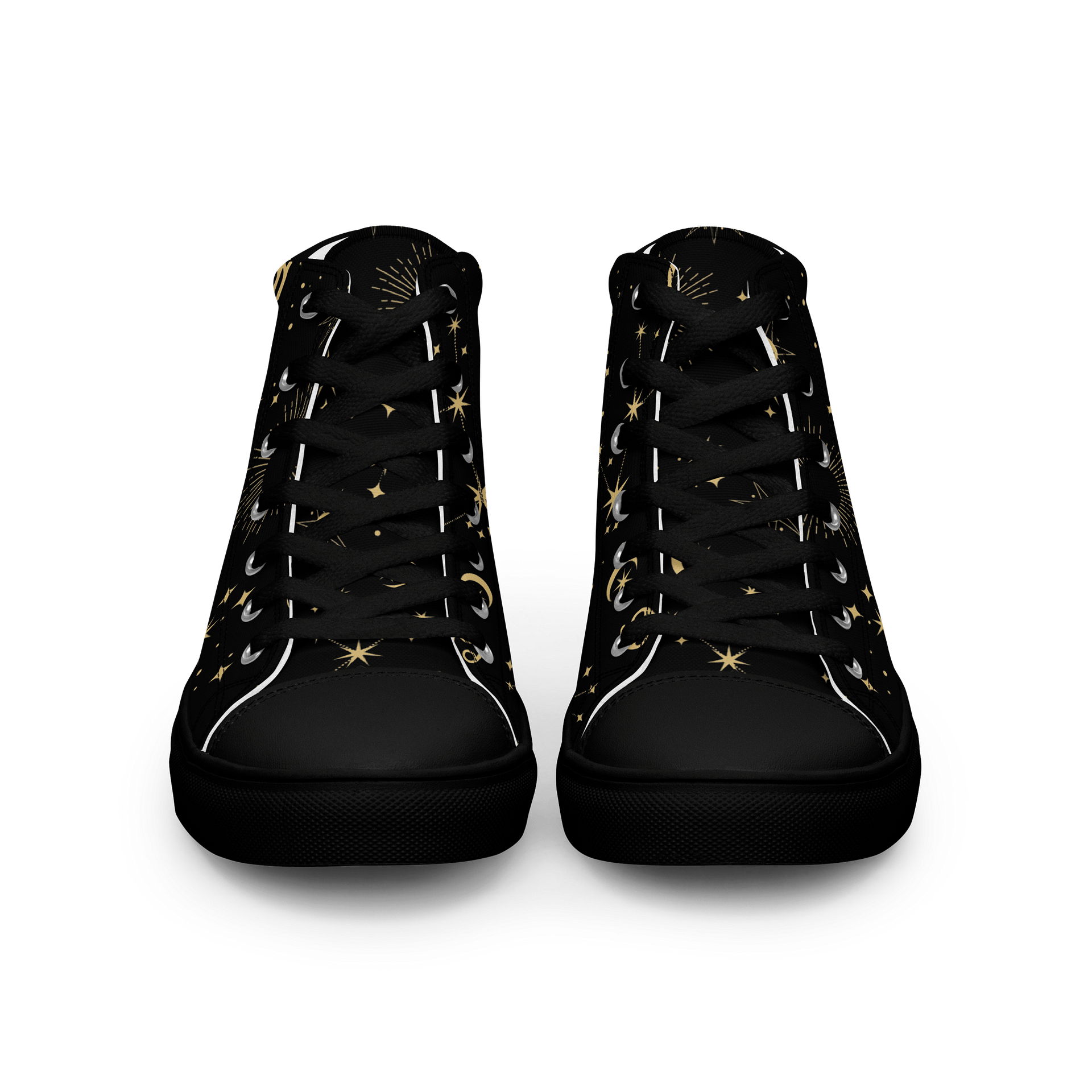 Cosmic Zodiac High Top Shoes Astrology Inspired Men’s Canvas Sneakers for Celestial & Streetwear Style product image (3)