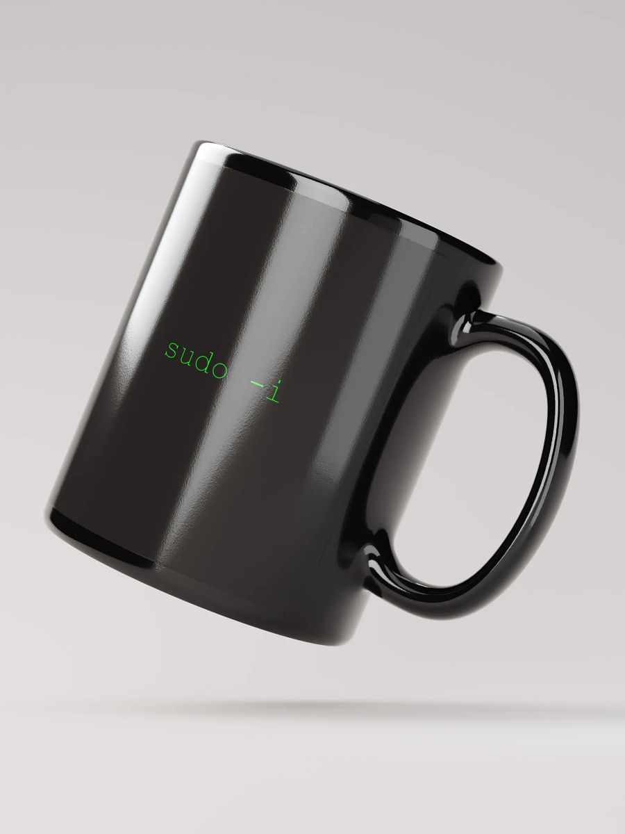 'sudo -i' Green Text Black Mug product image (4)