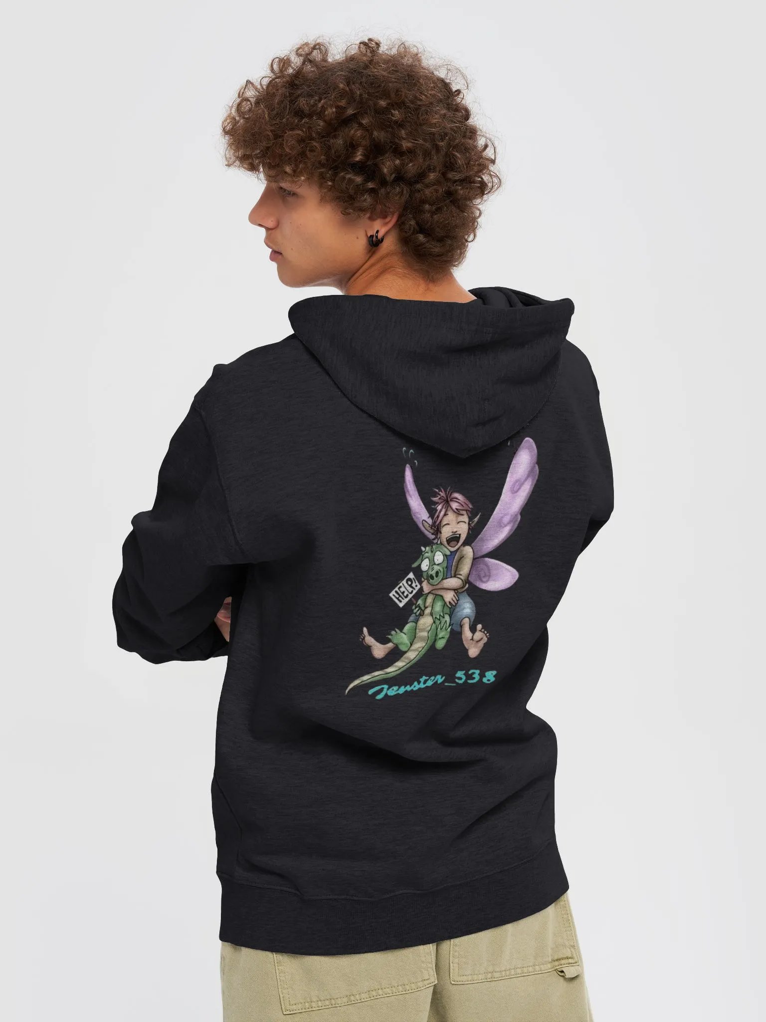 Whimsical Fairy and Dragon Zip-Up Hoodie product image (13)