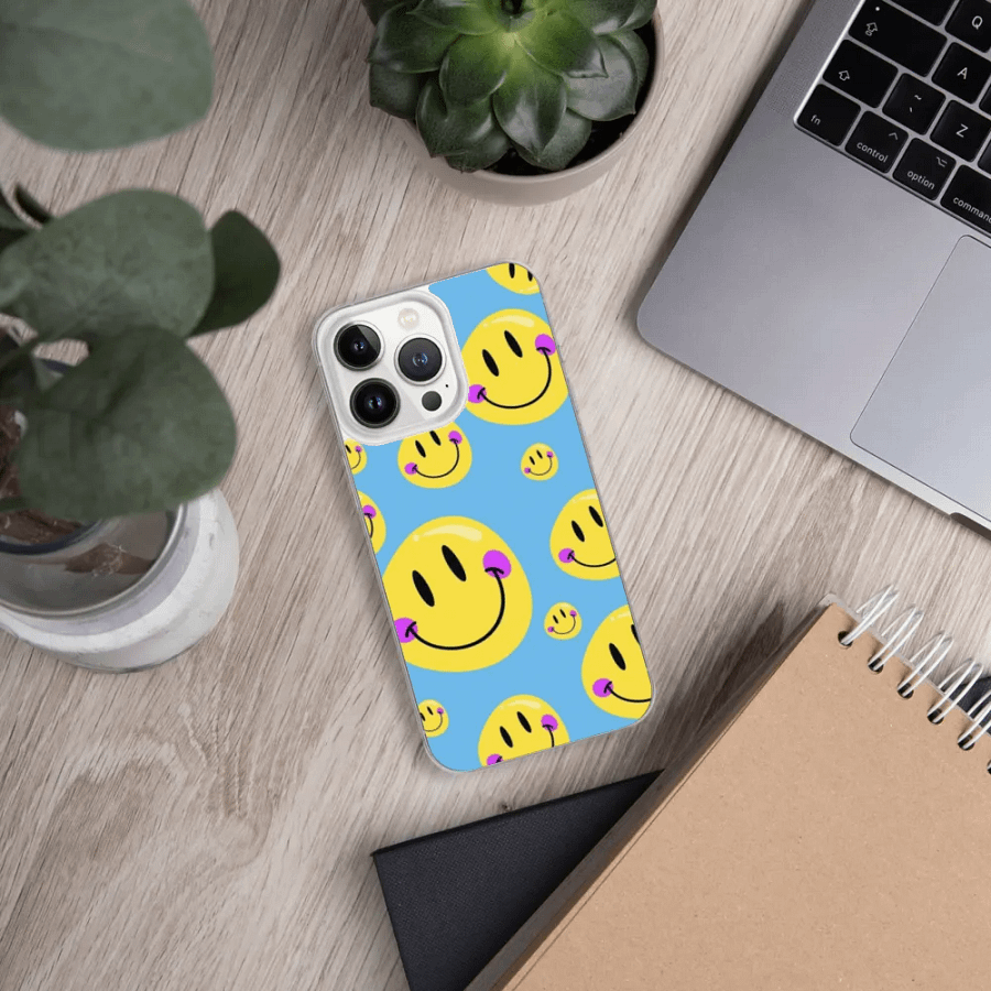 Smiley Faces Blue iPhone Case product image (5)