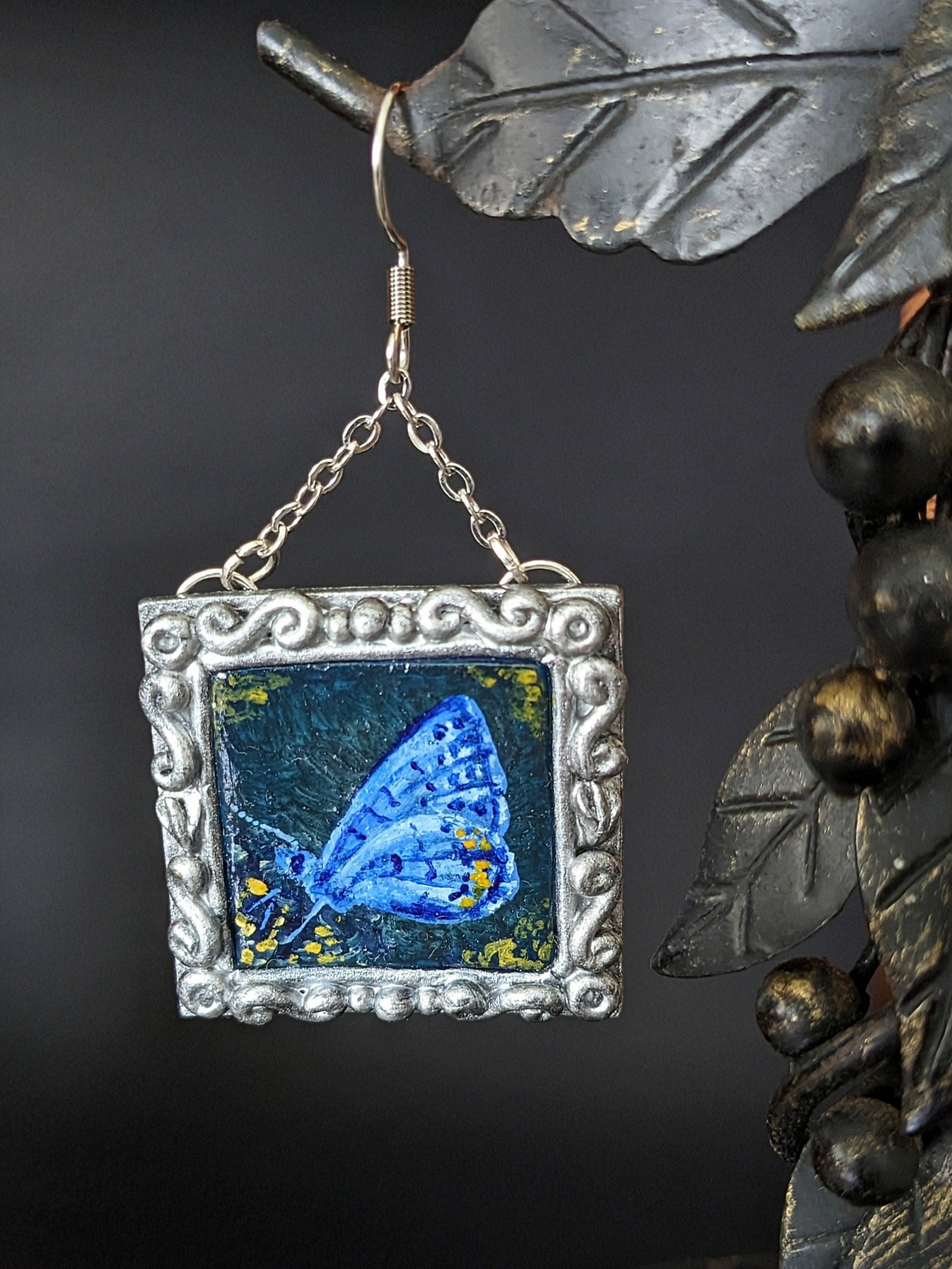 Blue Butterfly Dangle Earrings product image (2)