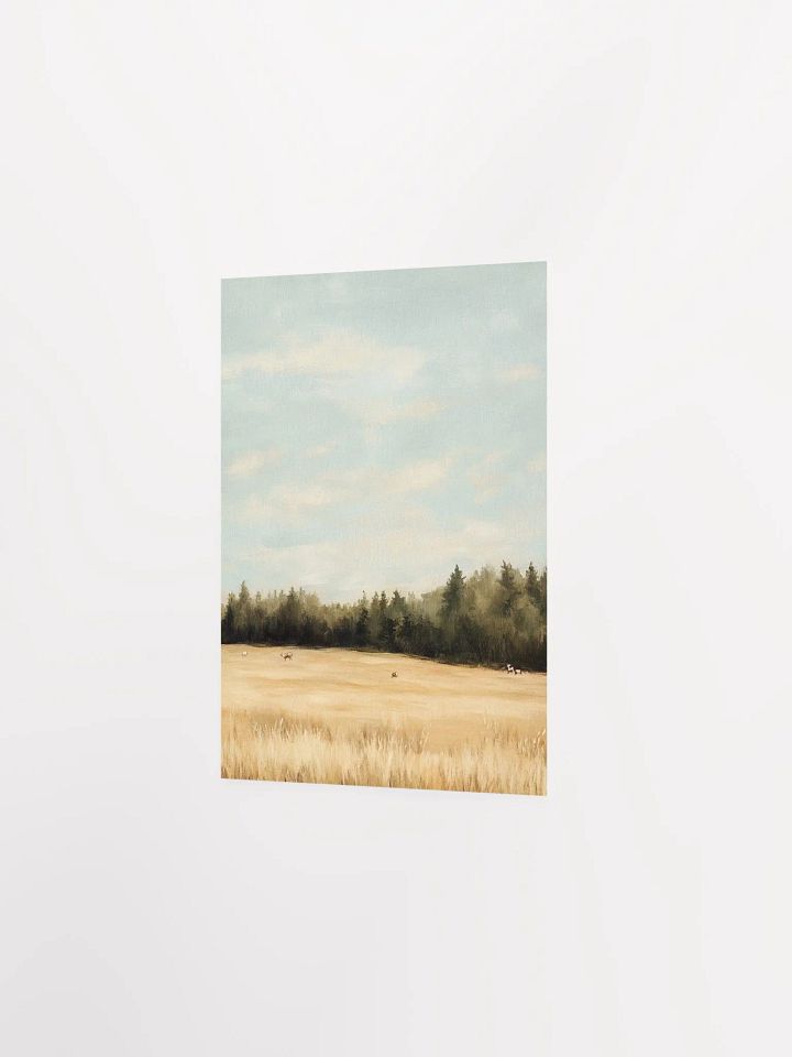 Golden Wheat Fields by the Forest - Rustic Nature Landscape Art product image (12)